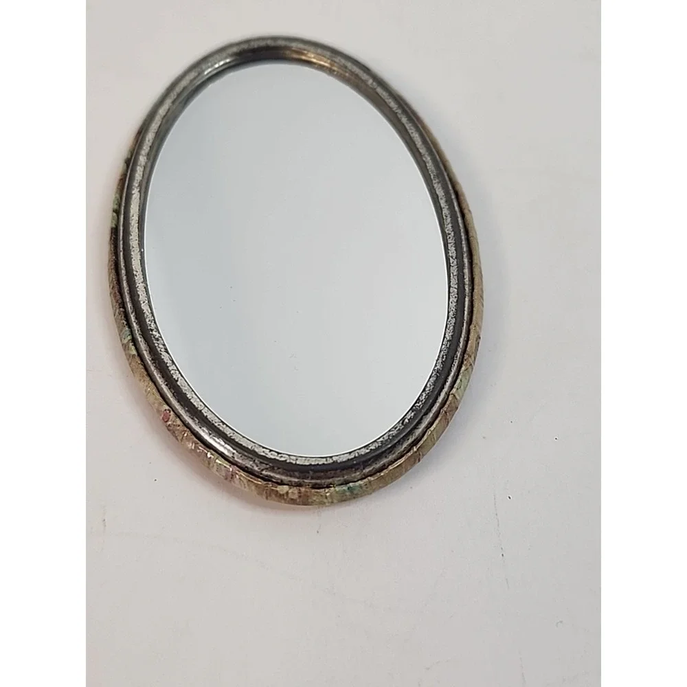 Vintage 1970s Big Eye Girl Pocket/Purse Mirror, Kitsch Flower Child, Retro Boho‎